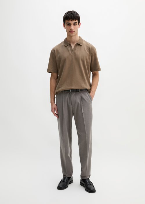 DfC polo shirt Jersey Structure regular — Frozen Taupe