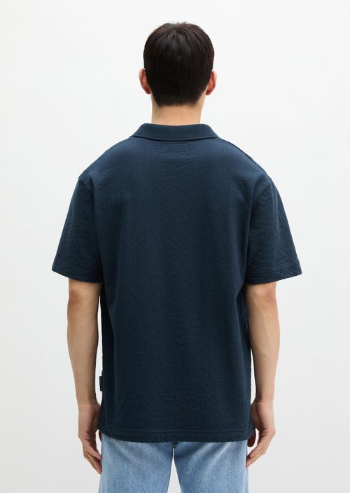 DfC polo shirt Jersey Structure regular — Dark Navy