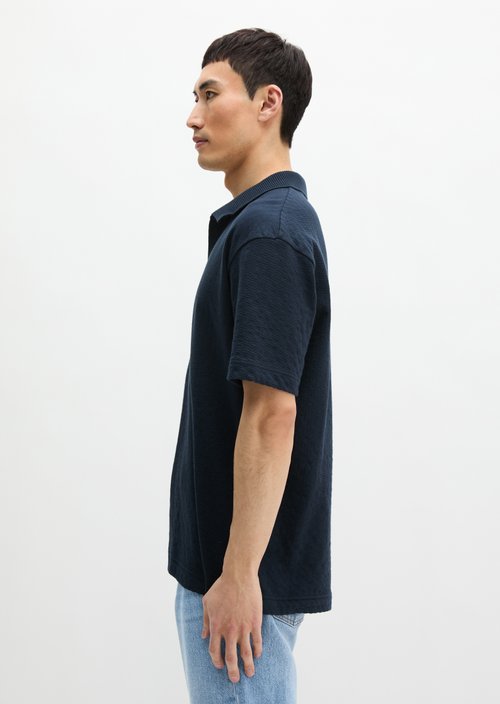 DfC polo shirt Jersey Structure regular — Dark Navy