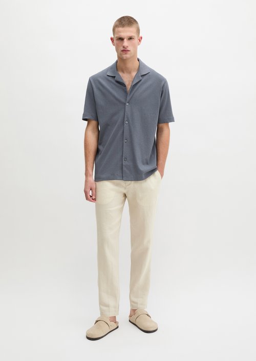 Regular short-sleeved jersey shirt — Faded Blue