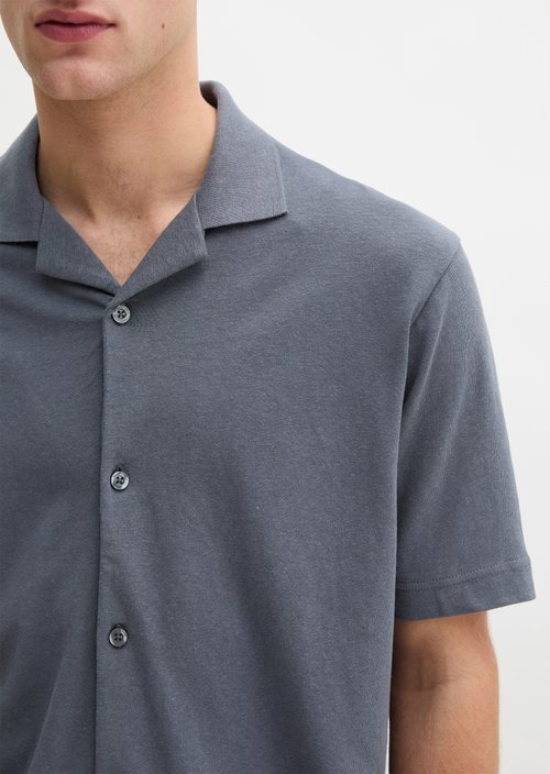 Regular short-sleeved jersey shirt — Faded Blue