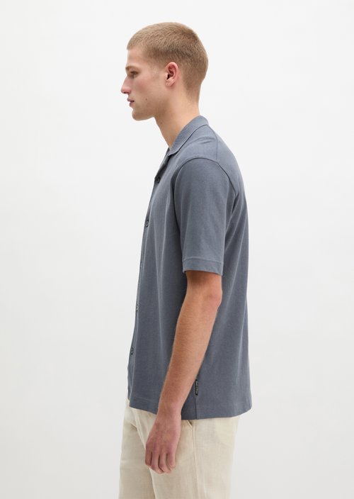 Regular short-sleeved jersey shirt — Faded Blue
