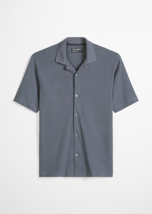 Regular short-sleeved jersey shirt — Faded Blue