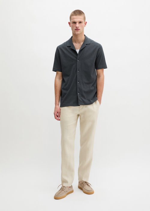 Regular short-sleeved jersey shirt — Dark Navy