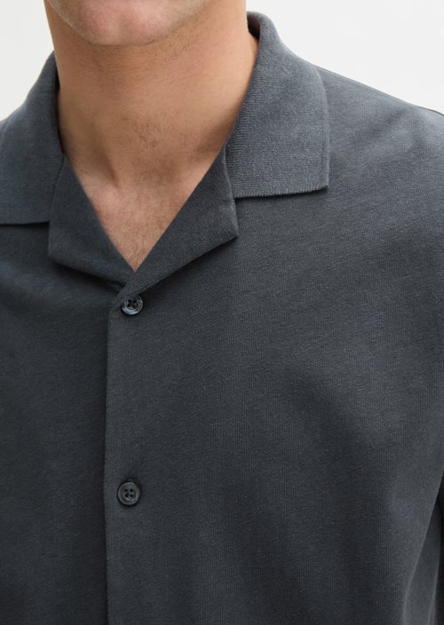 Regular short-sleeved jersey shirt — Dark Navy