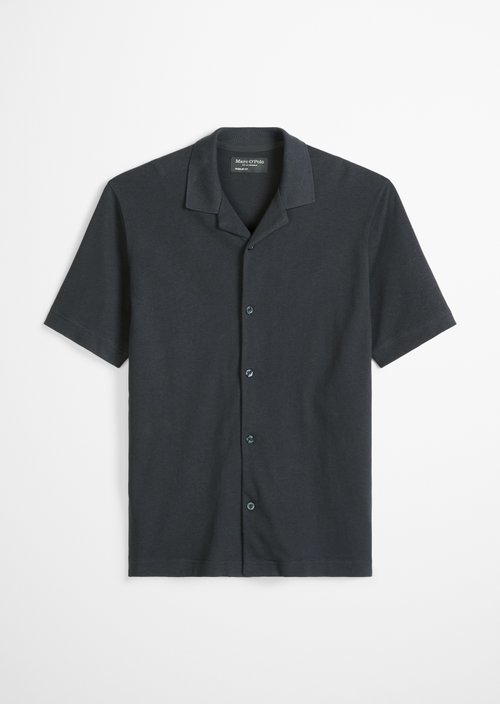 Regular short-sleeved jersey shirt — Dark Navy
