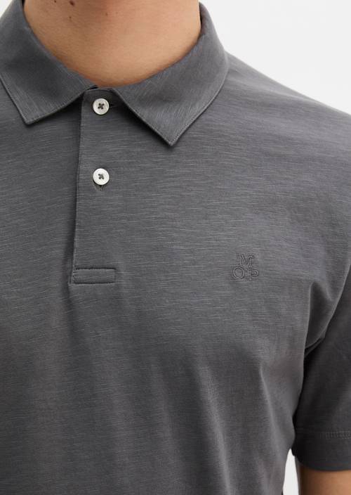 DfC polo shirt slub jersey regular Grey Morn en vista detallada