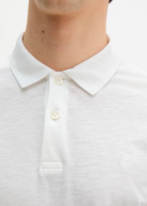 DfC polo shirt slub jersey regular Silky White en vista detallada