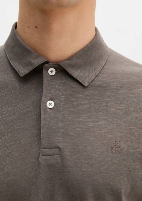 DfC polo shirt slub jersey regular Dark Nickle en vista detallada