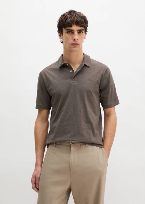 DfC polo shirt slub jersey regular Dark Nickle en vista frontal