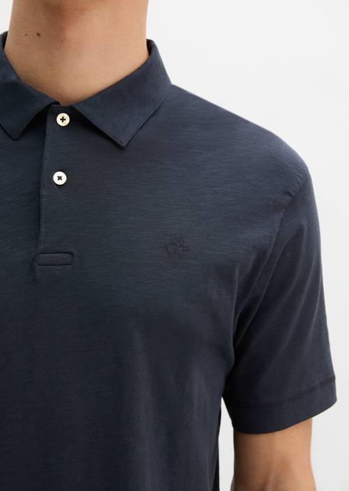 DfC polo shirt slub jersey regular Dark Navy en vista detallada