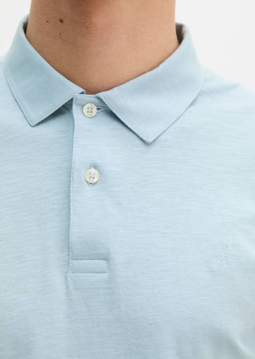 DfC polo shirt slub jersey regular Dusted Blue en vista detallada