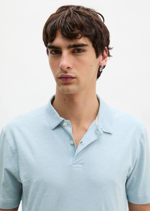 DfC polo shirt slub jersey regular Dusted Blue en vista frontal