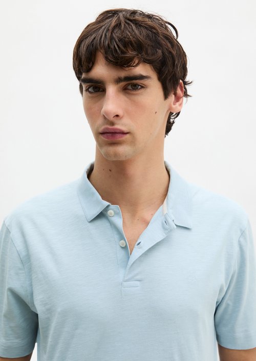 DfC polo shirt slub jersey regular — Dusted Blue