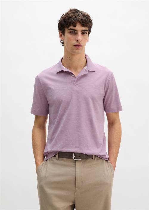 DfC polo shirt slub jersey regular Scattered Orchid en vista frontal