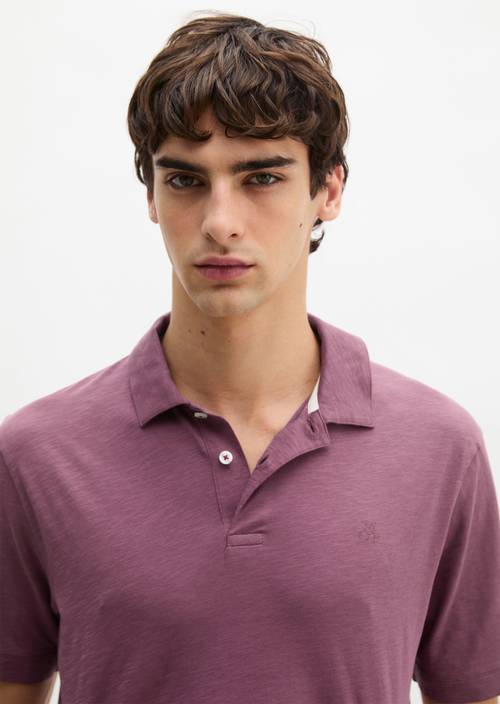 DfC polo shirt slub jersey regular Acai Red en vista frontal