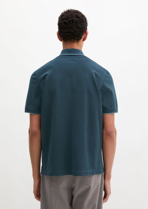 Polo shirt piqué regular garment-dyed — Dark Navy