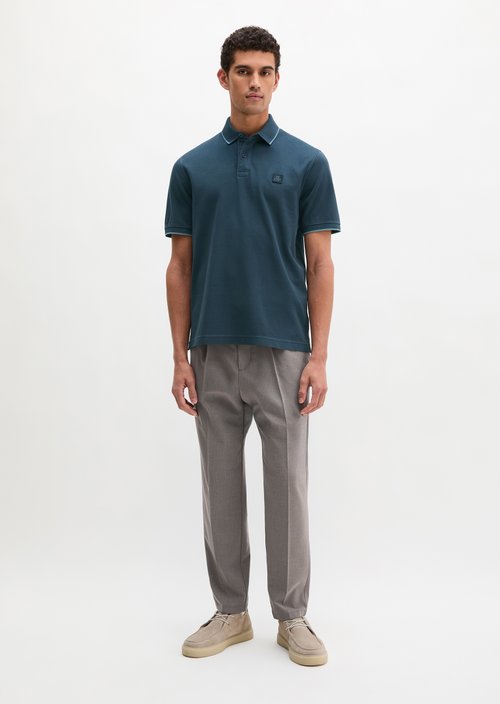 Polo shirt piqué regular garment-dyed — Dark Navy