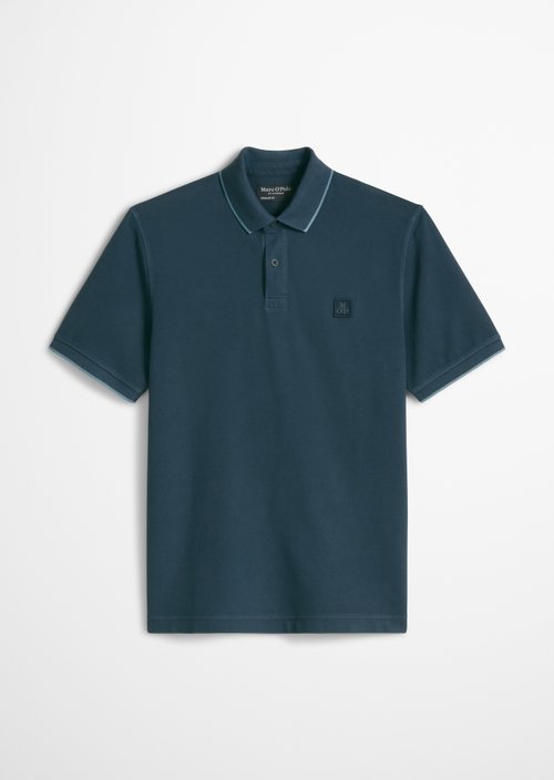 Polo shirt piqué regular garment-dyed — Dark Navy
