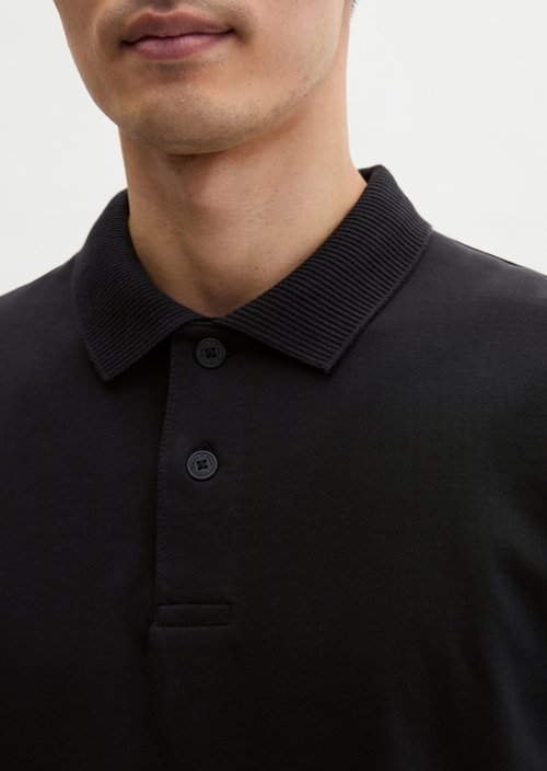 Loose polo shirt — Black