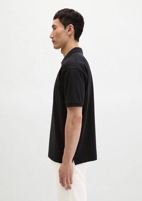 Loose polo shirt — Black