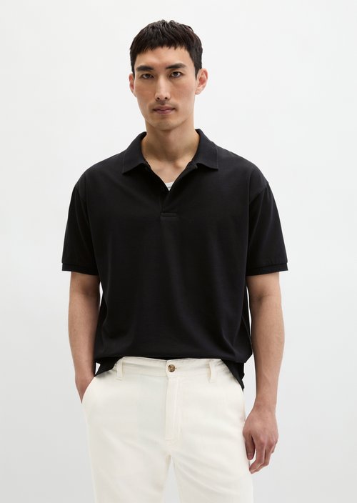 Loose polo shirt — Black