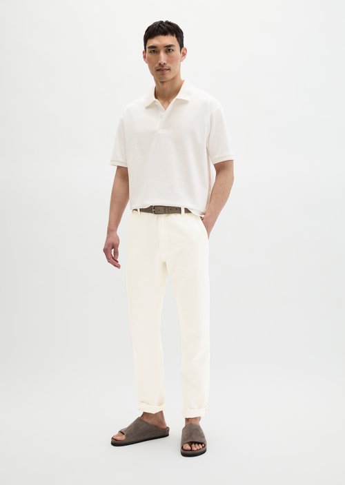 Loose polo shirt — Silky White