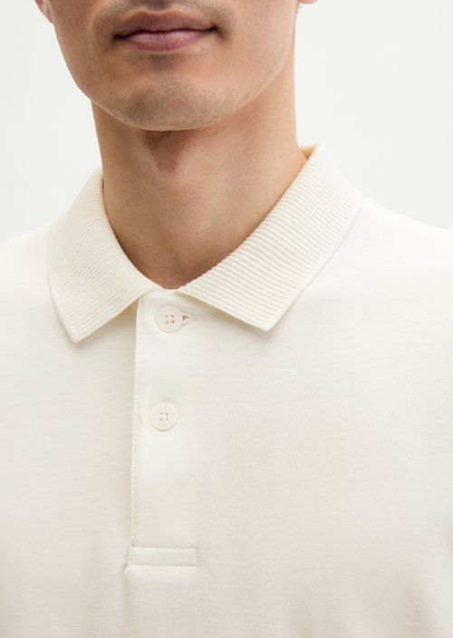 Loose polo shirt — Silky White