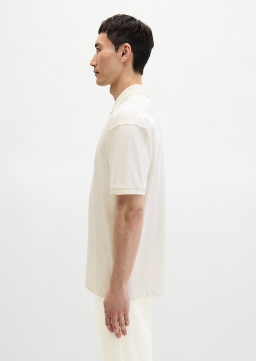 Loose polo shirt — Silky White