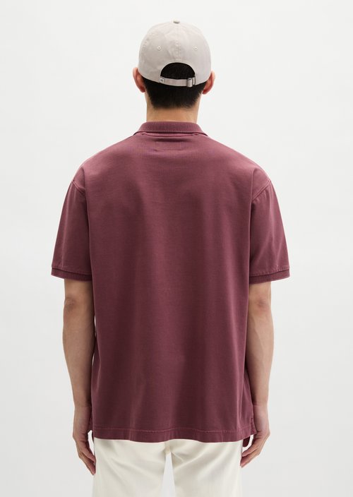 Loose polo shirt — Acai Red