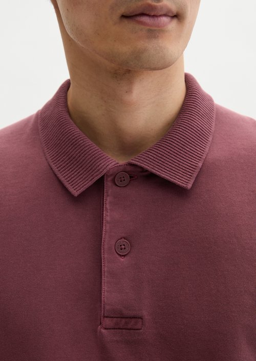 Loose polo shirt — Acai Red