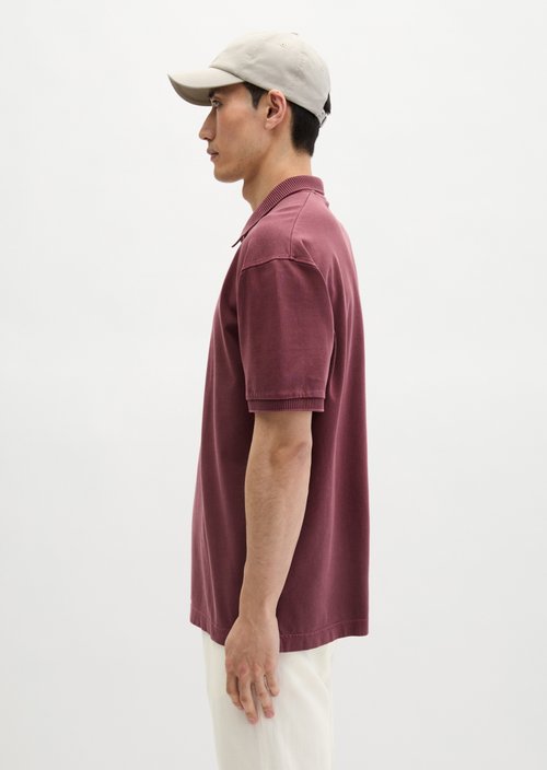 Loose polo shirt — Acai Red