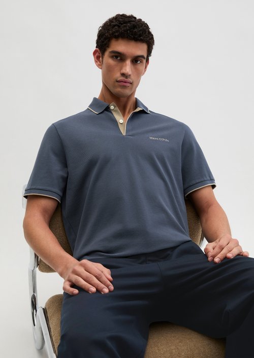 DfC polo shirt piqué regular — Faded Blue
