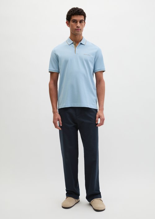 DfC polo shirt piqué regular — Dusted Blue
