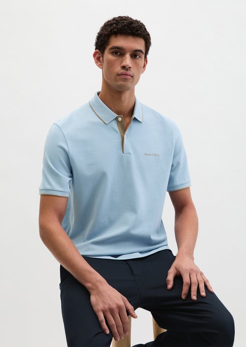 DfC polo shirt piqué regular — Dusted Blue