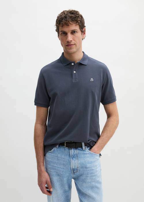 DfC Poloshirt Piqué regular Faded Blue in Frontalansicht