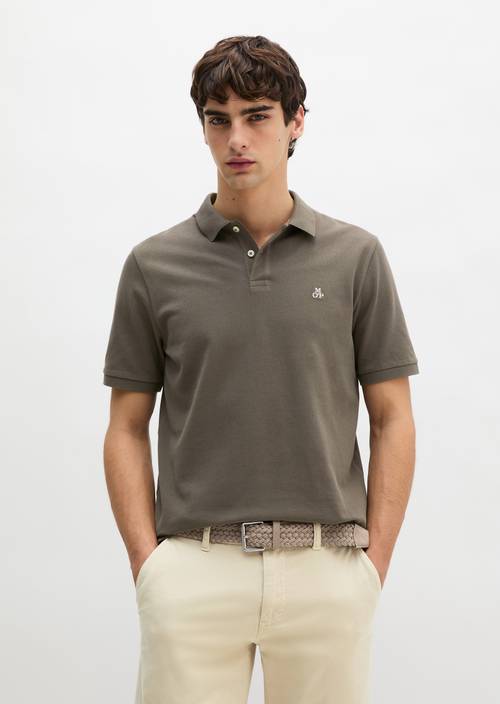 DfC Poloshirt Piqué regular Dark Nickle in Frontalansicht