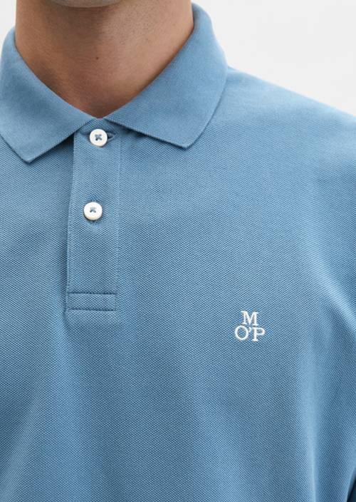 DfC Poloshirt Piqué regular Provincial Blue in Detailansicht