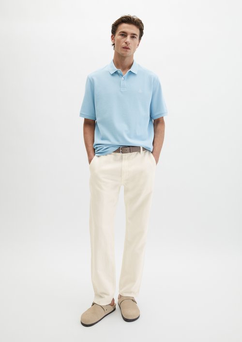 Piqué regular polo shirt — Dusted Blue