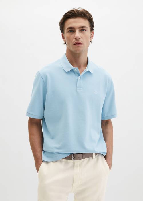 DfC Poloshirt Piqué regular Dusted Blue in Frontalansicht