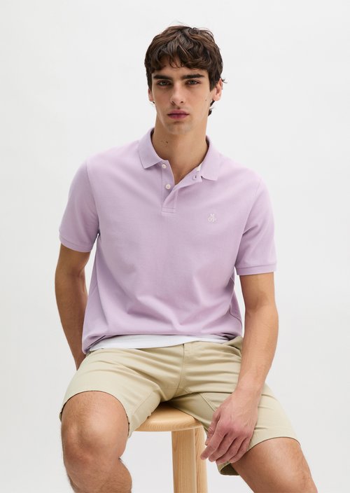 Piqué regular polo shirt — Scattered Orchid