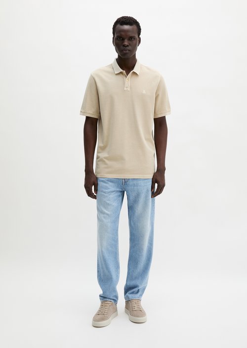 Polo shirt piqué regular garment-dyed — Light Oat