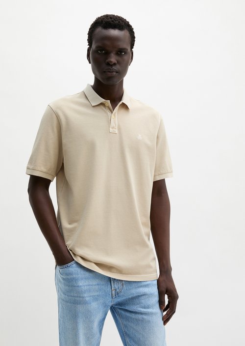 Polo shirt piqué regular garment-dyed — Light Oat
