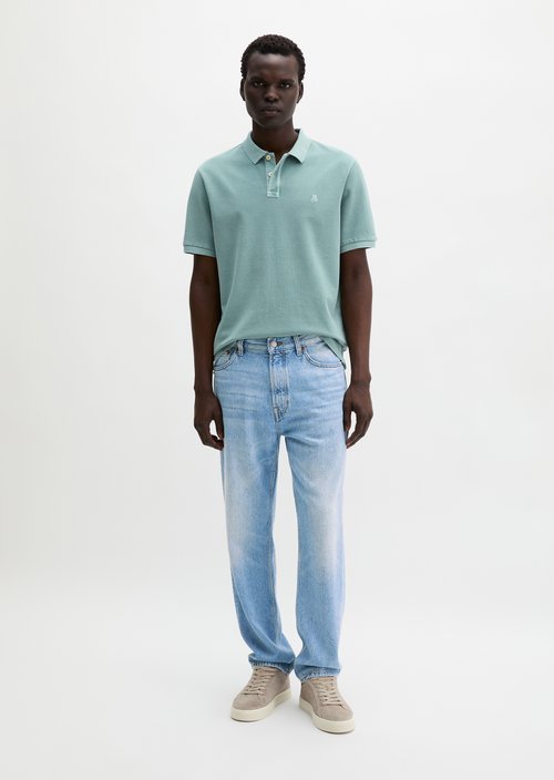 Polo shirt piqué regular garment-dyed — Midnight Moss