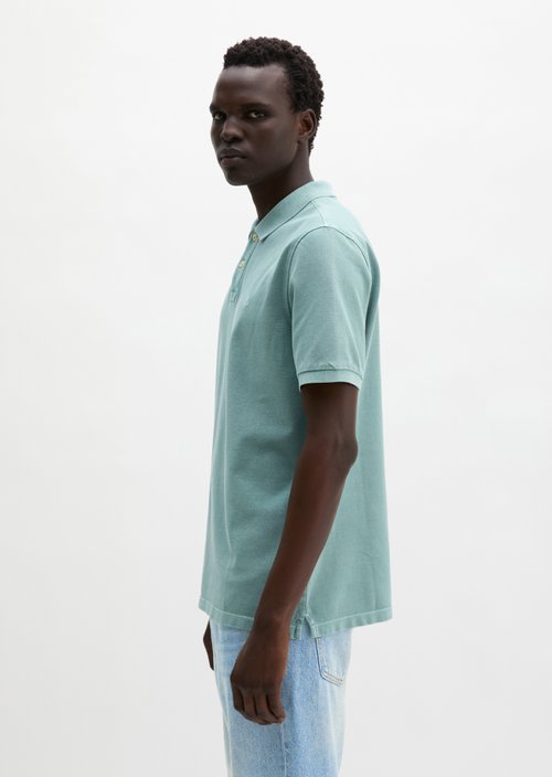 Polo shirt piqué regular garment-dyed — Midnight Moss