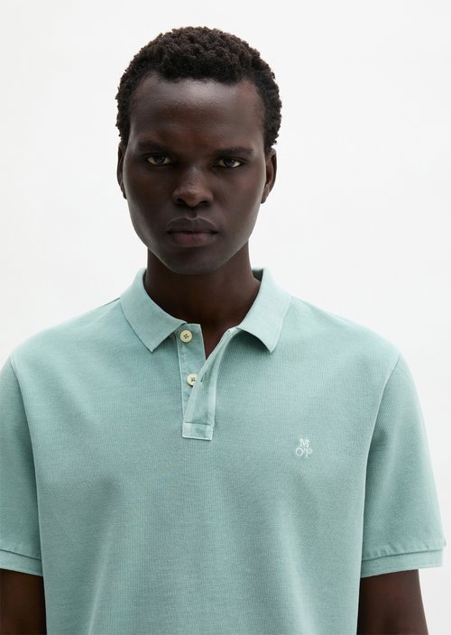 Polo shirt piqué regular garment-dyed — Midnight Moss