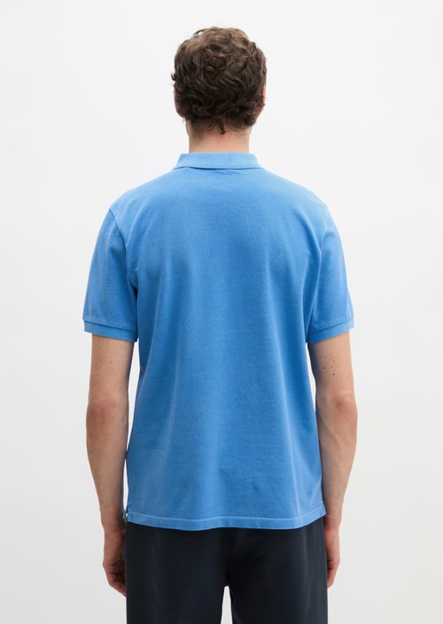 Polo shirt piqué regular garment-dyed — Azure Blue
