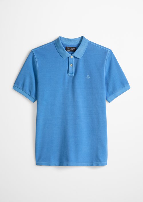 Polo shirt piqué regular garment-dyed — Azure Blue
