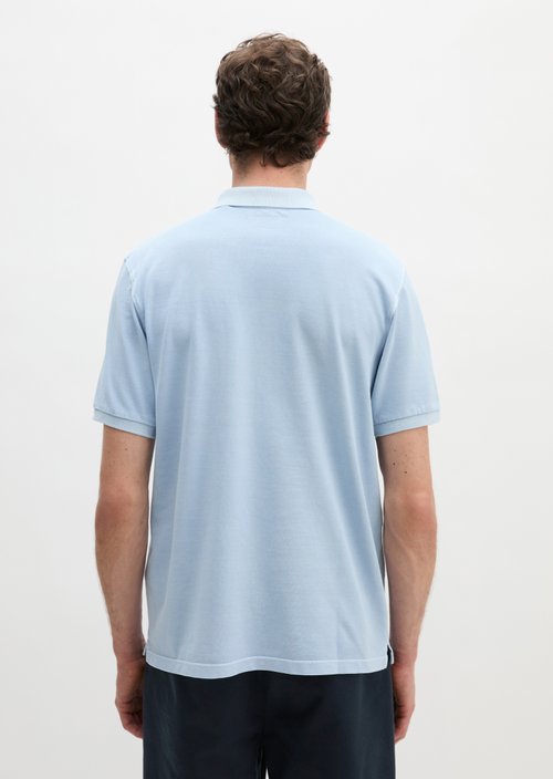Polo shirt piqué regular garment-dyed — Dusted Blue