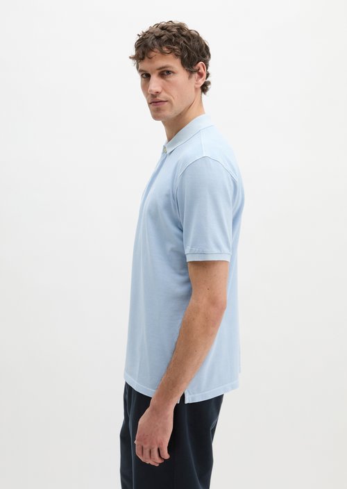 Polo shirt piqué regular garment-dyed — Dusted Blue